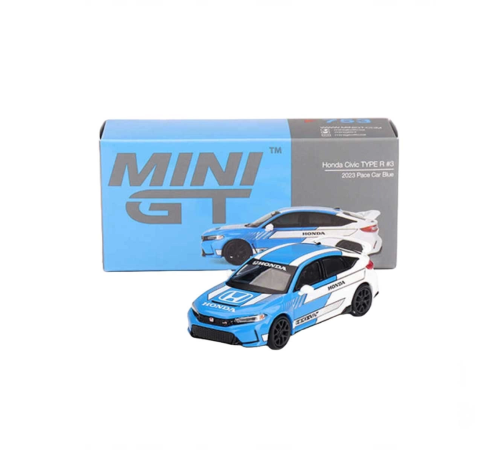 Mini GT 1/64 Honda Civic Type R #3 2023 Pace Car Blue Mini GT 1/64 Honda Civic Type R #3 2023 Pace Car Blue