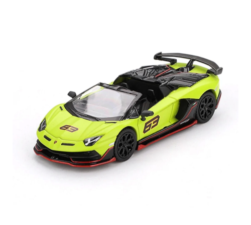 Mini GT 1/64 Lamborghini Aventador SVJ 63 Roadster Verde Shock - Blister Paket Mini GT 1/64 Lamborghini Aventador SVJ 63 Roadster Verde Shock - Blister Paket