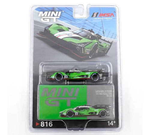 Mini GT 1/64 Lamborghini SC63 Iron lynx 2024 IMSA Sebring 12 Hrs