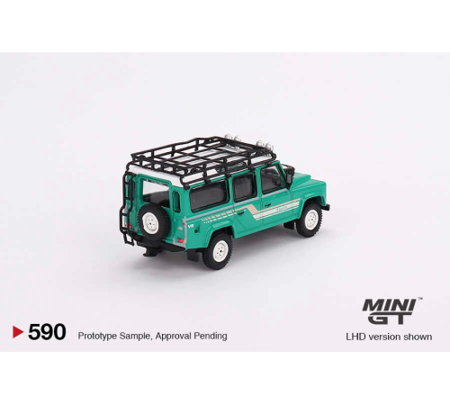Mini GT 1/64 Land Rover Defender 110 1985 County Station Wagon Trident Green Mini GT 1/64 Land Rover Defender 110 1985 County Station Wagon Trident Green