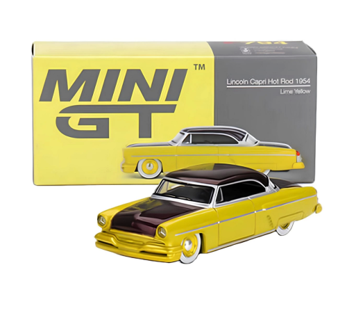 Mini GT 1/64 Lincoln Capri Hot Rod 1954 Lime Yellow Mini GT 1/64 Lincoln Capri Hot Rod 1954 Lime Yellow