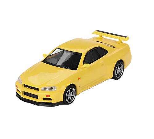 Mini GT 1/64 Nissan Skyline GT-R (R34) V-Spec Lightning Yellow Mini GT 1/64 Nissan Skyline GT-R (R34) V-Spec Lightning Yellow