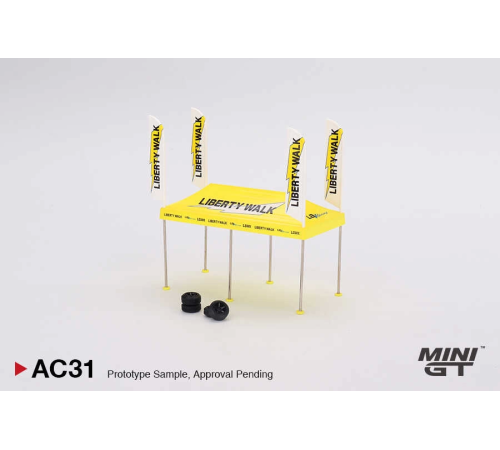 Mini GT 1/64 Paddock Service Tent Set - LB Racing Mini GT 1/64 Paddock Service Tent Set - LB Racing