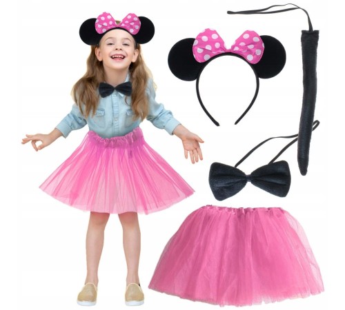 Minnie Kostüm Seti (Pembe Tütü Etek + Pembe Taç + Papyon + Kuyruk) Minnie Kostüm Seti (Pembe Tütü Etek + Pembe Taç + Papyon + Kuyruk)