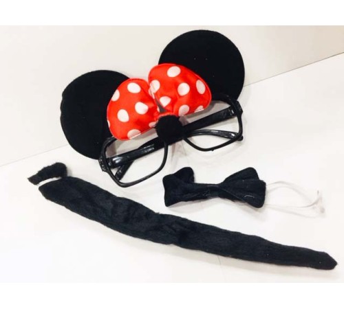 Minnie Mouse Gözlüğü Papyonu Kuyruğu Seti Minnie Mouse Gözlüğü Papyonu Kuyruğu Seti