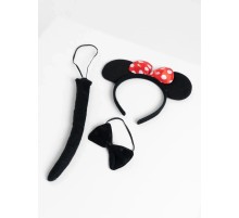 Minnie Mouse Kostüm Seti Taç Kuyruk Papyon Gösteri Seti