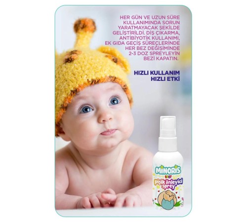 Minoris Baby Organik Pişik Önleyici Sprey 100ml Minoris Baby Organik Pişik Önleyici Sprey 100ml