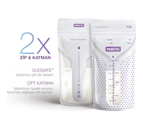 Mochi Anne Sütü Saklama Poşeti 25 Adet 200ml Mochi Anne Sütü Saklama Poşeti 25 Adet 200ml