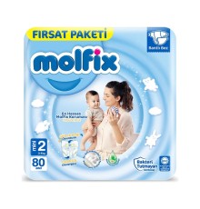 Molfix Bebek Bezi Fırsat Paketi 2 Beden 3-6 Kg 80 Adet