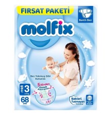 Molfix Bebek Bezi Fırsat Paketi 3 Beden 4-9 Kg 68 Adet