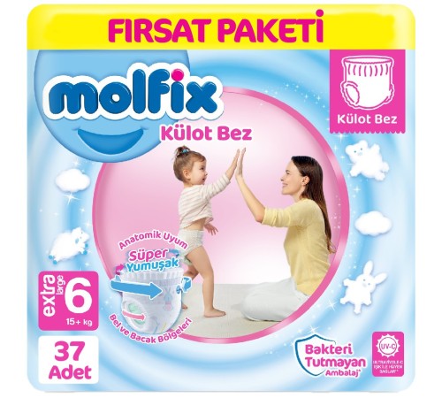 Molfix Külot Bez Fırsat Paketi 6 Beden 15+ Kg 37 Adet Molfix Külot Bez Fırsat Paketi 6 Beden 15+ Kg 37 Adet