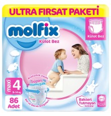 Molfix Külot Bez Ultra Fırsat Paketi 4 Beden 9-14 Kg 86 Adet