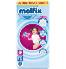 Molfix Külot Bez Ultra Fırsat Paketi 6 Beden 15+ Kg 58 Adet
