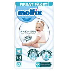 Molfix Premium Bebek Bezi Fırsat Paketi 3 Beden 4-9 Kg 60 Adet