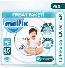 Molfix Premium Bebek Bezi Ultra Fırsat Paketi 5 Beden 11-18 Kg 66 Adet
