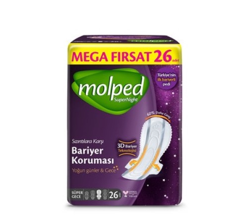 Molped SüperNight Süper Gece Ped 26 Adet Molped SüperNight Süper Gece Ped 26 Adet