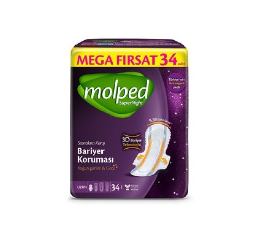 Molped SüperNight Uzun Ped Mega 34 Adet Molped SüperNight Uzun Ped Mega 34 Adet