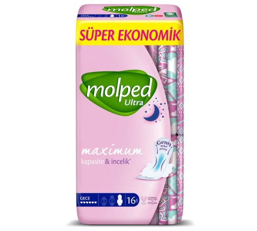 Molped Ultra Hijyen Anatomik Gece Ped Süper Eko 16 Adet Molped Ultra Hijyen Anatomik Gece Ped Süper Eko 16 Adet