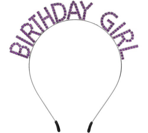 Mor Renk Kristal Taşlı Parlak Birthday Girl Yazılı Taç 16x17 cm Mor Renk Kristal Taşlı Parlak Birthday Girl Yazılı Taç 16x17 cm