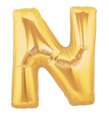 N Harf Folyo Balon Altın Renk  40 inç