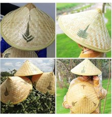 Naturel Renk Cambodia Kamboçyalı Vietnam Şapkası PVC Hasır