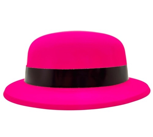 Neon Partisi Pembe Renk Melon Plastik Parti Şapkası Neon Partisi Pembe Renk Melon Plastik Parti Şapkası