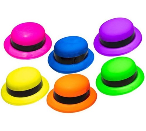 Neon Partisi Sarı Renk Melon Plastik Parti Şapkası Neon Partisi Sarı Renk Melon Plastik Parti Şapkası
