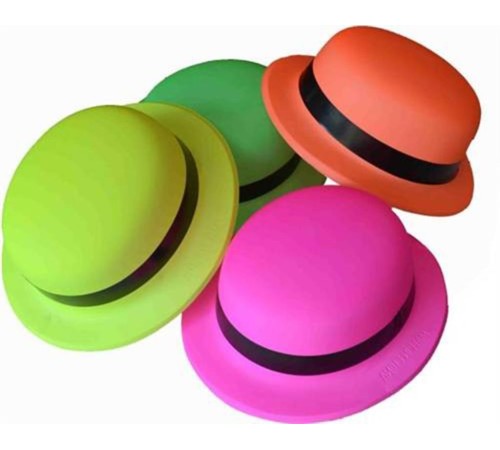 Neon Partisi Sarı Renk Melon Plastik Parti Şapkası Neon Partisi Sarı Renk Melon Plastik Parti Şapkası