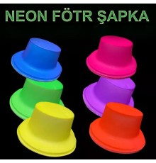 Neon Partisi Turuncu Renk Plastik Fötr Şapka