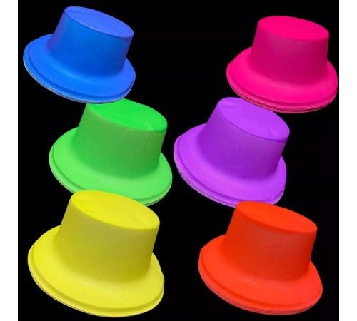 Neon Partisi Turuncu Renk Plastik Fötr Şapka Neon Partisi Turuncu Renk Plastik Fötr Şapka
