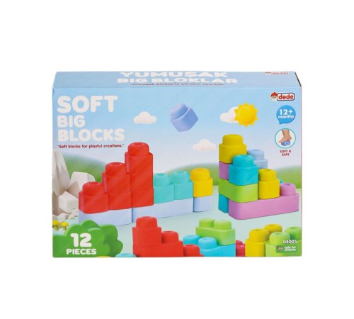 04005 Yumuşak Big Bloklar 12 Parça -Dede 04005 Yumuşak Big Bloklar 12 Parça -Dede