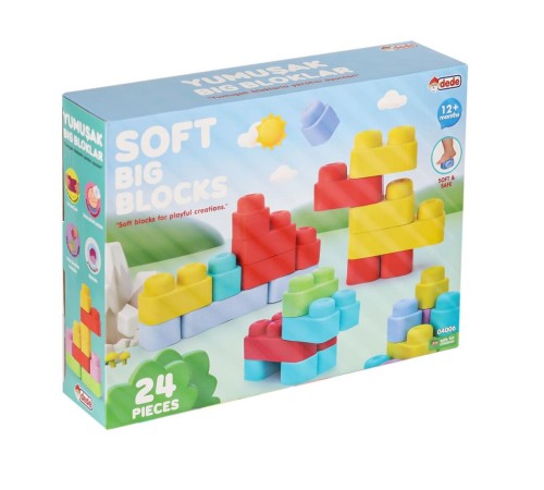 04006 Yumuşak Big Bloklar 24 Parça -Dede 04006 Yumuşak Big Bloklar 24 Parça -Dede