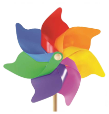 7 Kanat 35 cm Gök Kuşağı Rüzgar Gülü