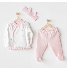 Andywawa AC25647 Cuddly Bunny Bear 3'Lü Zıbın Set Pink
