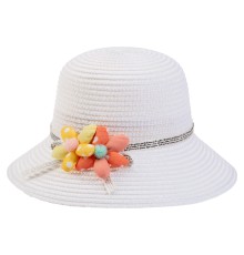 Bebe Hasır Şapka (2-6 Yaş) Y24700-03 Beyaz
