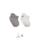 Bistyle 2'Li Sneakers Smile Penye Çorap BS20106 Gri Ekru