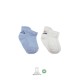 Bistyle 2'Li Sneakers Smile Penye Çorap BS20106 Mavi Ekru