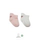 Bistyle 2'Li Sneakers Smile Penye Çorap BS20106 Pembe Ekru