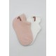 Bistyle 2'Li Sneakers Smile Penye Çorap BS20106 Pembe Ekru