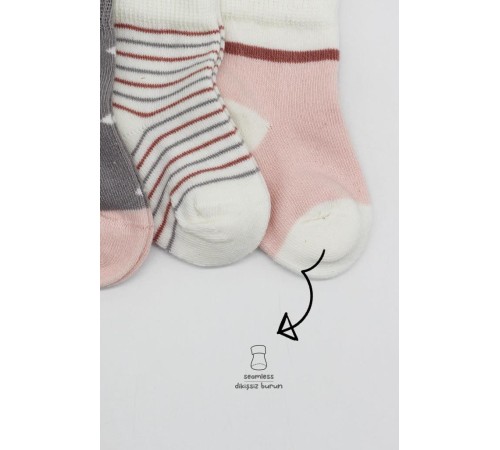 Bistyle 3'Lü Penye Kız Soket Çorap BS10112 Gri Bistyle 3'Lü Penye Kız Soket Çorap BS10112 Gri