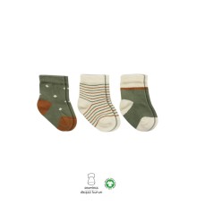 Bistyle 3'Lü Penye Kız Soket Çorap BS10112 Nil