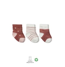 Bistyle 3'Lü Penye Kız Soket Çorap BS10112 Pudra