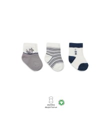Bistyle 3'Lü Penye Soket Çorap BS10109 Gri