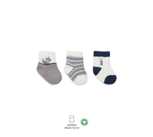 Bistyle 3'Lü Penye Soket Çorap BS10109 Gri Bistyle 3'Lü Penye Soket Çorap BS10109 Gri