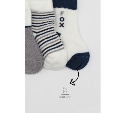 Bistyle 3'Lü Penye Soket Çorap BS10109 Gri Bistyle 3'Lü Penye Soket Çorap BS10109 Gri