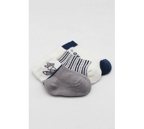 Bistyle 3'Lü Penye Soket Çorap BS10109 Gri Bistyle 3'Lü Penye Soket Çorap BS10109 Gri