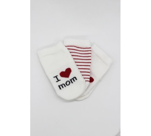 Bistyle Mom Dad 3'Lü Penye Soket Çorap 10123 Ekru Bistyle Mom Dad 3'Lü Penye Soket Çorap 10123 Ekru