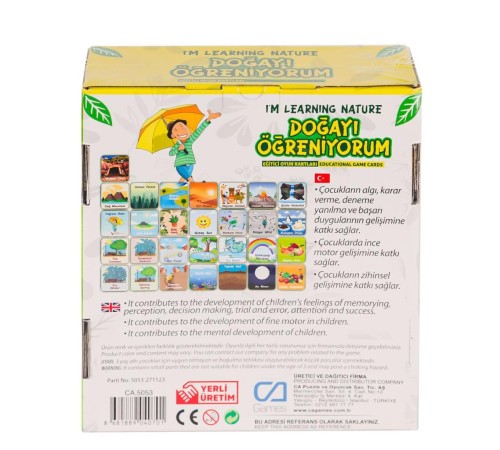 CAEGT-5053 Doğayı Öğreniyorum Eğitici Oyun Kartları -Ca Games CAEGT-5053 Doğayı Öğreniyorum Eğitici Oyun Kartları -Ca Games