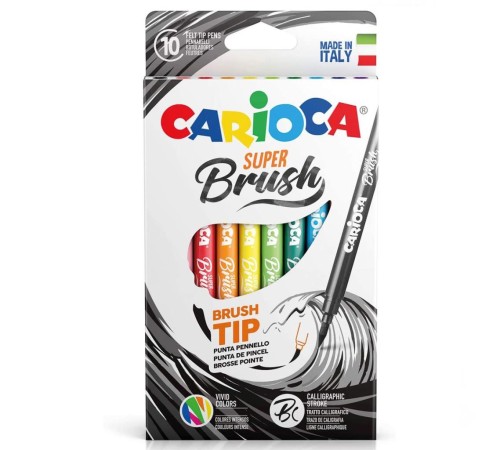 Carioca Keçeli Boya Süper Brush Fırça Uçlu 10'lu 42937 Carioca Keçeli Boya Süper Brush Fırça Uçlu 10'lu 42937