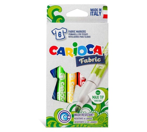 Carioca Kumaş Keçeli Boya Kalemi Maxi 6'lı Carioca Kumaş Keçeli Boya Kalemi Maxi 6'lı